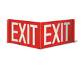 Brooks PTD112 3-D Rigid Plastic Angle Exit Sign ”EXIT” - 12" x 7"
