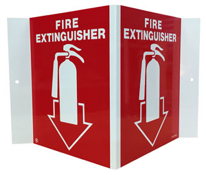 Brooks PTD182 3-D ”FIRE EXTINGUISHER” Arrow Sign - 5" x 6"