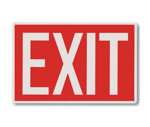 Brooks RP112 Rigid Plastic Exit Sign ”EXIT” - 12" x 8"