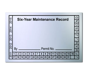 Brooks SSP6YR Custom Hydrotest and 6-Year Maintenance Label - 6-Year Maintenance