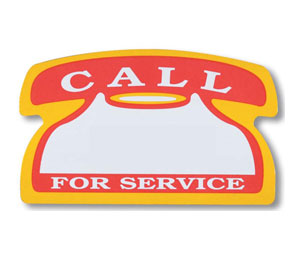 Brooks SSPFSL “CALL FOR SERVICE” Label - 3 1/4" x 2"