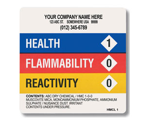 Brooks SSPHMCL6 Custom Hazardous Material Communication Label