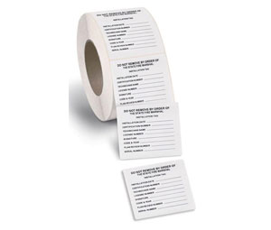 Brooks OKIL100 Imprinted, Vinyl Installation Label - Oklahoma Installation Label