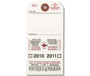 Brooks SSPNFY Custom-imprinted "N"-Style Fire Extinguisher Service Tag - Yellow