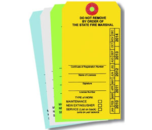 Brooks SSPTXW Custom-imprinted Texas Fire Extinguisher Service Tag - White