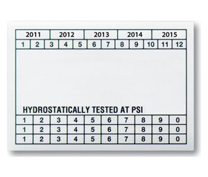 Brooks SSPVCA Custom Hydrotest and 6-Year Maintenance Label - California Hydrotest