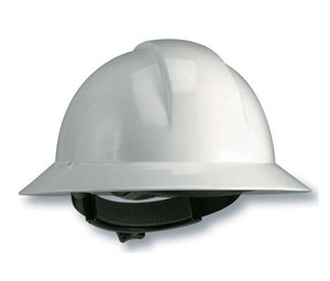 Brooks WHH4 Full Brim Hard Hat - w/Ratchet, White