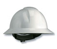 Brooks WHH4 Full Brim Hard Hat - w/Ratchet, White