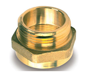 Brooks 712 Brass Hexagon Adapter - Female x Male - 1 1/2" NPT(F) x 1 1/2" NST(M)