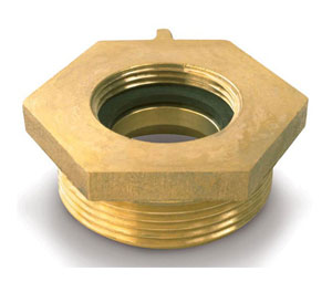 Brooks 752 Brass Hexagon Bushing - 1 1/2" x 2 1/2", Cast