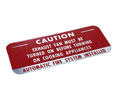 Brooks A106 Adhesive-backed Aluminum Restaurant System Sign ”CAUTION...” - 5" x 2"