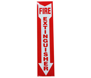 Brooks BL109 Self-adhesive Vinyl ”FIRE EXTINGUISHER” Arrow Sign - 4" x 18"