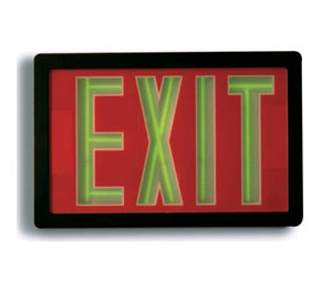 Brooks DDPSPE20B Self-luminous Exit Sign - 20 Year Sign, Black Frame