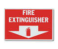 Brooks A107 Aluminum ”FIRE EXTINGUISHER” Arrow Sign -  12" x 8"