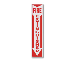 Brooks A109 Aluminum ”FIRE EXTINGUISHER” Arrow Sign -  4" x 18"