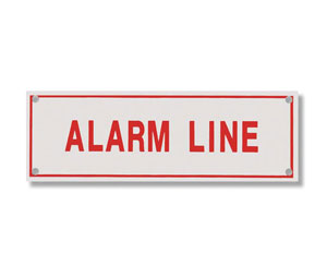 Brooks A223 Sprinkler Identification Sign ”ALARM LINE” - 6" x 2"