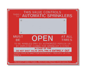 Brooks A226 Sprinkler Identification Sign ”THIS VALVE CONTROLS...” - 9" x 7"