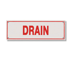 Brooks A227 Sprinkler Identification Sign ”DRAIN” - 6" x 2"