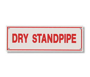Brooks A229 Sprinkler Identification Sign ”DRY STANDPIPE” - 6" x 2"