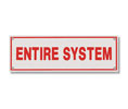 Brooks A230 Sprinkler Identification Sign ”ENTIRE SYSTEM” - 6" x 2"