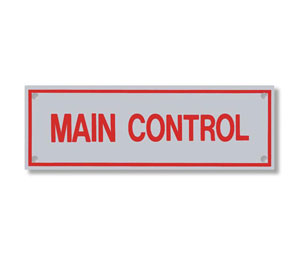 Brooks A233 Sprinkler Identification Sign ”MAIN CONTROL” - 6" x 2"