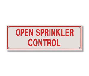 Brooks A236 Sprinkler Identification Sign ”OPEN SPRINKLER CONTROL” - 6" x 2"