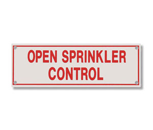 Brooks A237 Sprinkler Identification Sign ”OPEN SPRINKLER DRAIN” - 6" x 2"