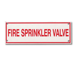 Brooks A243 Sprinkler Identification Sign ”FIRE SPRINKLER VALVE” - 6" x 2"