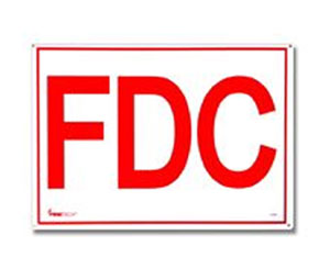 Brooks A246 Aluminum ”FDC” Sign - 14" x 10"