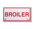 Brooks A278  Adhesive-backed Aluminum Restaurant System Sign ”BROILER” - 4" x 2"
