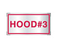 Brooks A283  Adhesive-backed Aluminum Restaurant System Sign ”HOOD #3” - 4" x 2"