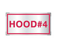 Brooks A284  Adhesive-backed Aluminum Restaurant System Sign ”HOOD #4” - 4" x 2"
