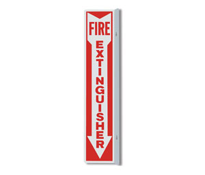 Brooks AWM109 Aluminum 90° Angle ”Fire Extinguisher” Sign -  4" x 18"