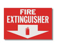 Brooks BL107 Self-adhesive Vinyl ”FIRE EXTINGUISHER” Arrow Sign - 12" x 8"