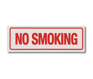 Brooks BL110 Self-adhesive Vinyl ”NO SMOKING” Sign - 12" x 4"