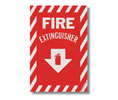 Brooks BL114 Self-adhesive Vinyl ”FIRE EXTINGUISHER” Arrow Sign - 8" x 12"