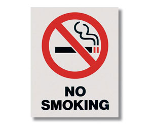 Brooks BL115 Self-adhesive Vinyl ”NO SMOKING” Sign - 8" x 10"