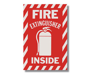 Ansul FEI69 6"X9" - Vinyl Self-Adhesive "Fire Extinguisher Inside" Sticker