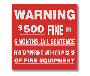 Brooks BL123 Vinyl Self-adhesive ”WARNING - $500 Fine...” Sign - 4" x 4"