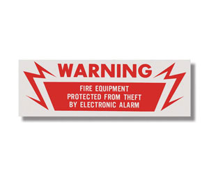 Brooks BL128 Vinyl Self-adhesive ”WARNING... Electronic Alarm” Sign - 6" x 2"