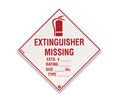 Brooks BL132 Self-adhesive Vinyl ”EXTINGUISHER MISSING” Sign - 4" x 4"