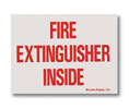 Brooks BL172 Vinyl Self-adhesive ”FIRE EXTINGUISHER INSIDE” Sign - 4" x 3"