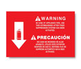 Brooks BL189 Class K Bilingual Vinyl ”WARNING” Sign - 12" x 8"