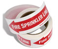 Brooks BL252L  ”FIRE SPRINKLER LINE” Label w/Left Arrow
