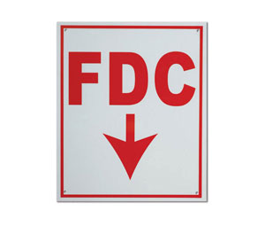 Brooks A245 Aluminum ”FDC” Sign - 10" x 12"