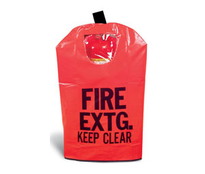 Brooks FEC3W Vinyl Fire Extinguisher Cover - Red, 31" x 16 1/2"