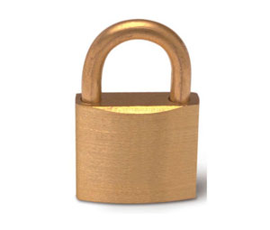 Brooks M12L Corrosion-Resistant Brass Padlock