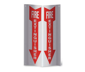 Brooks PTD109 3-D Rigid Plastic ”FIRE EXTINGUISHER” Arrow Sign -  4" x 18"