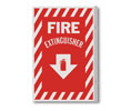 Brooks PWM114 Rigid Plastic 90° Angle ”FIRE EXTINGUISHER” Arrow Sign - 8" x 12"
