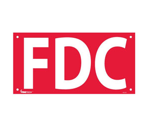 Brooks RA246 Aluminum ”FDC” Sign - 14" x 7"